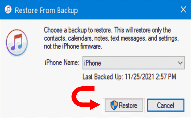 recovery from backup