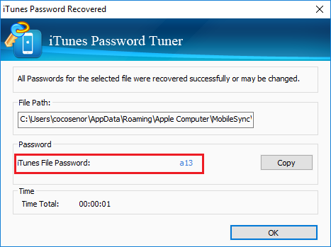 itunes backup password