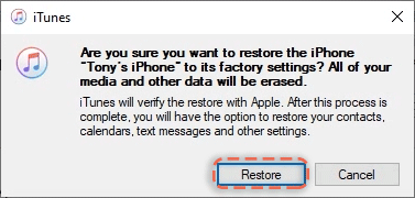 click restore