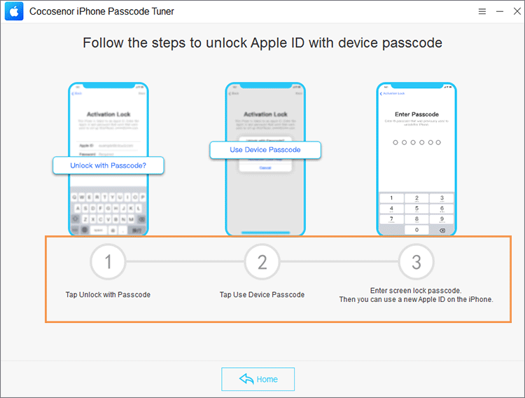 steps to unlock Apple ID with device passcode