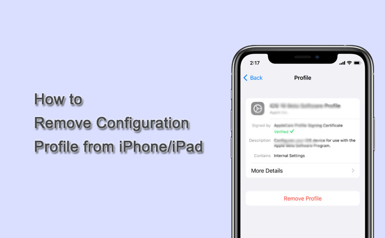 remove configuration profile from iPhone