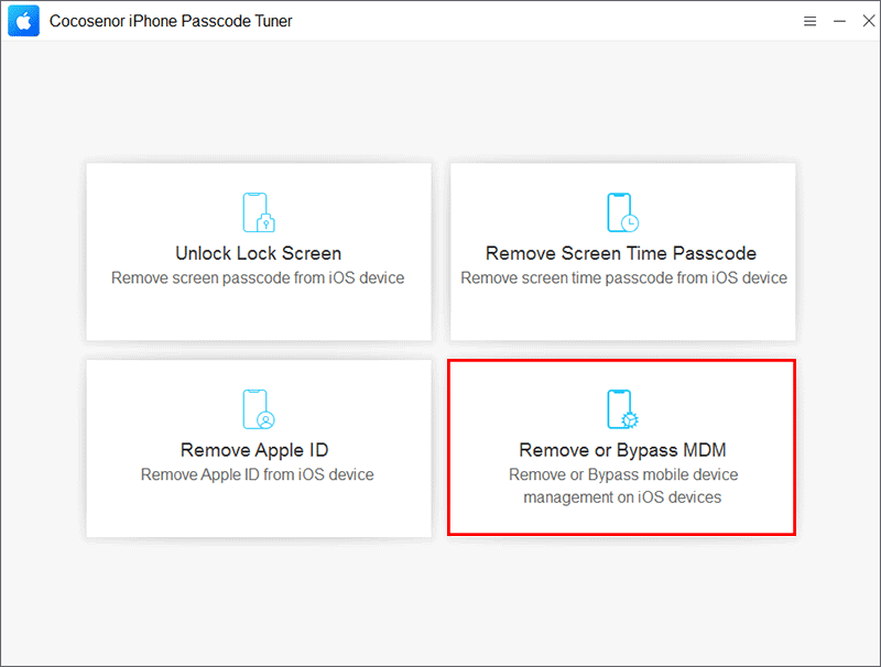 choose remove or bypass MDM