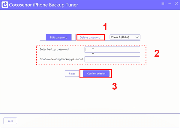 enter iTunes backup password