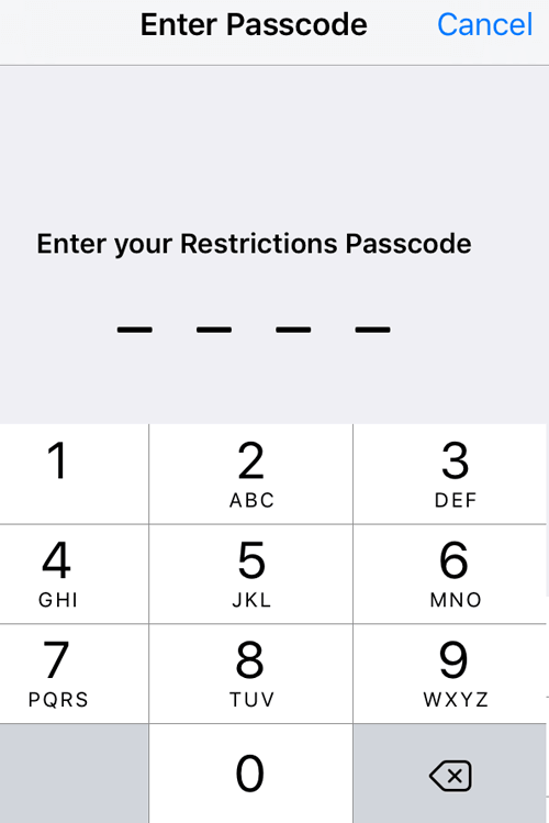 enter passcode