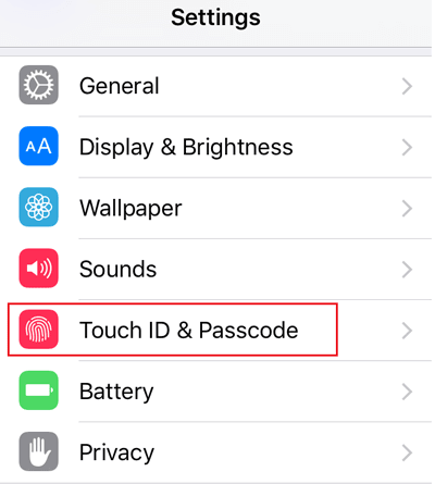 open touch id and passcode