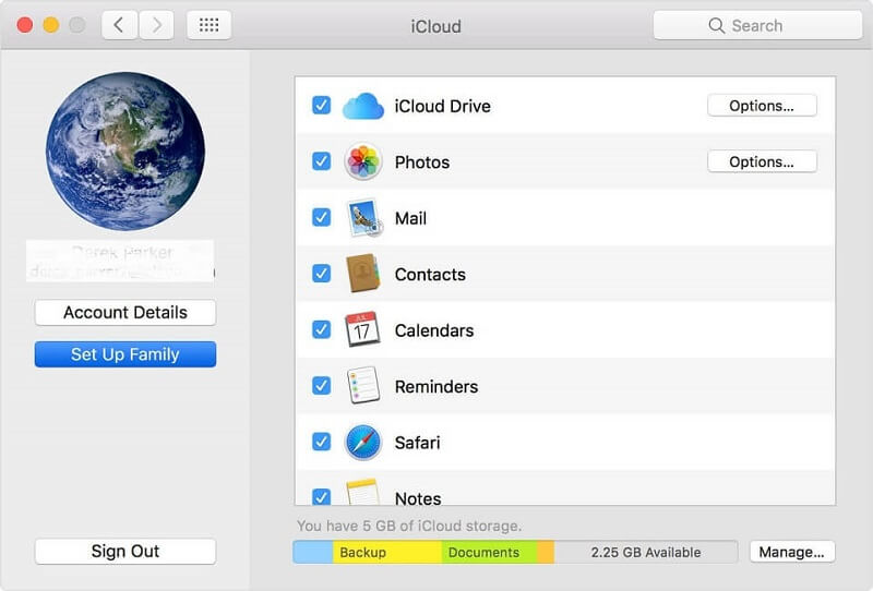 icloud setup family sharing