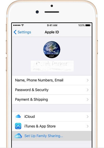 set up family sharing on iPhone