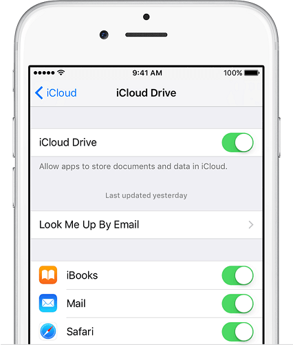set up icloud drive on iphone