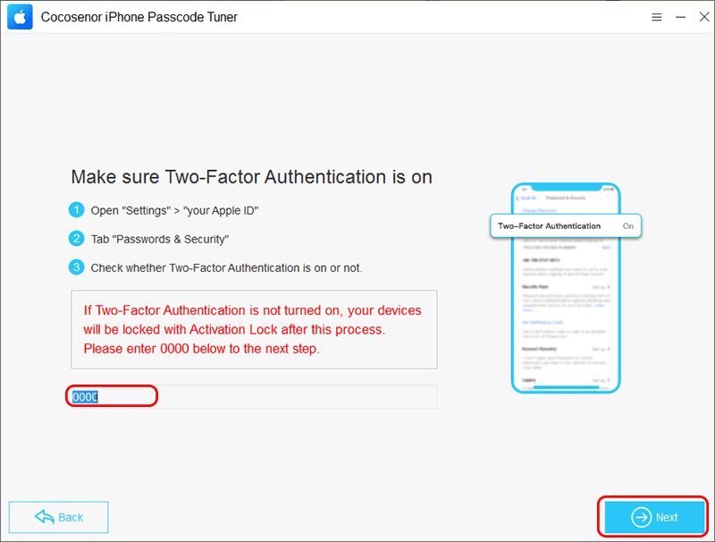 confirm two factor authentication is on