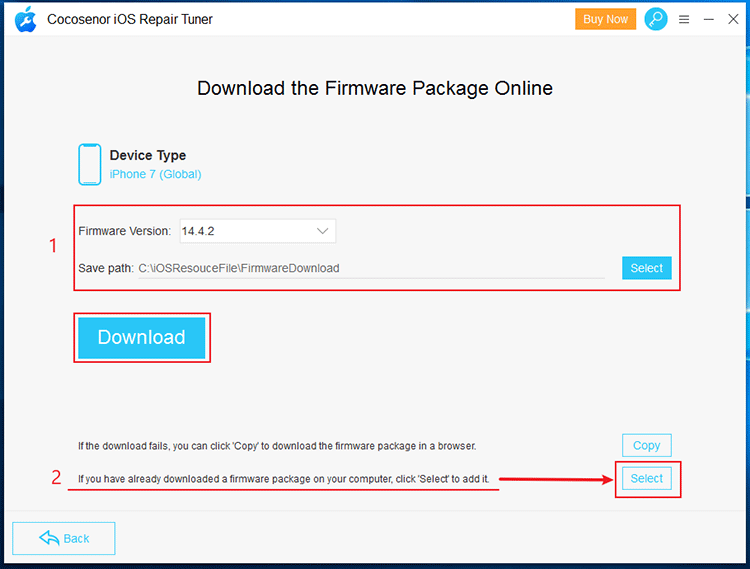 download the firmware package online