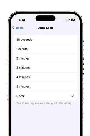iPhone Auto-Lock settings