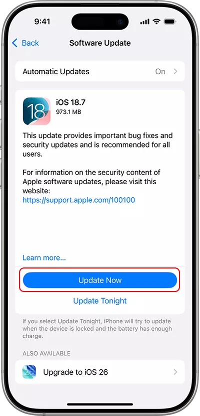 update iOS