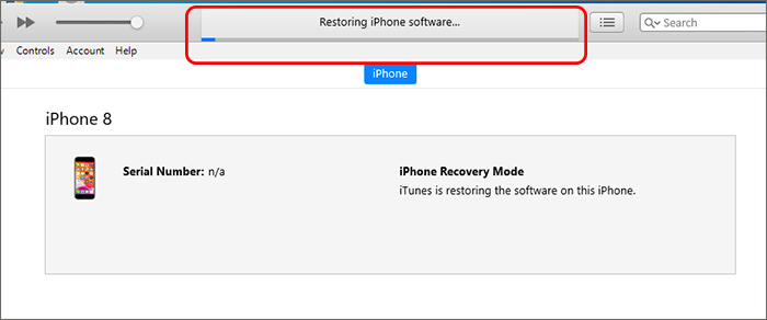 iTunes is restoring iPhone