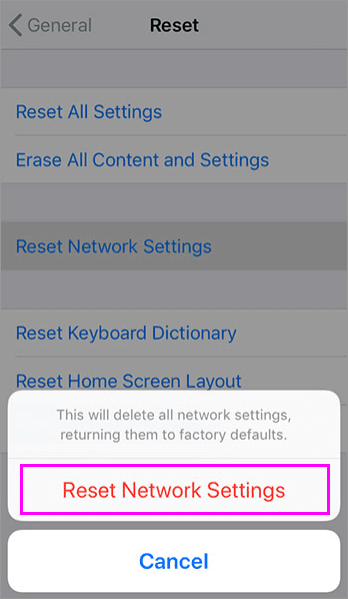 reset network settings