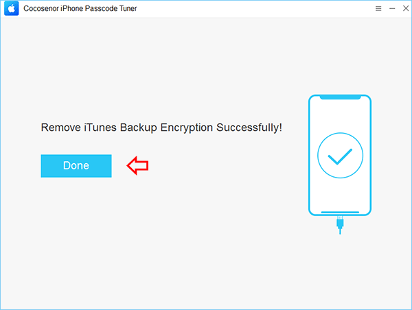 remove iTunes backup password successfully