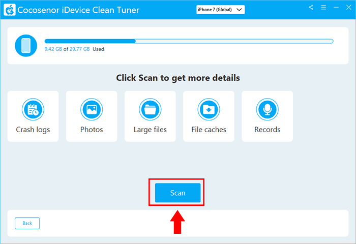 click on Scan button