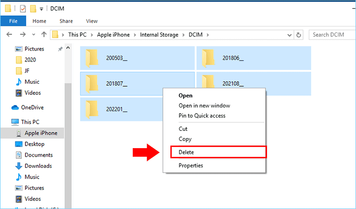 select all photos to delete