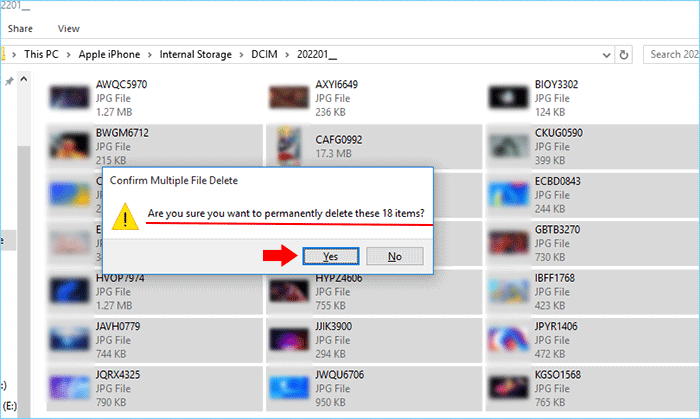 choose specific photos to delete