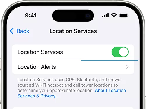 turn on Location service