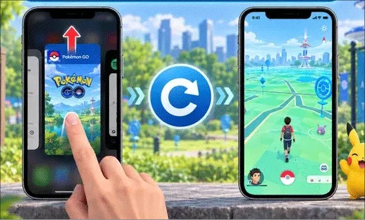 force close and relaunch Pokemon Go