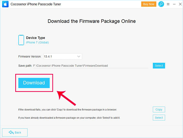 click Download to get iOS package