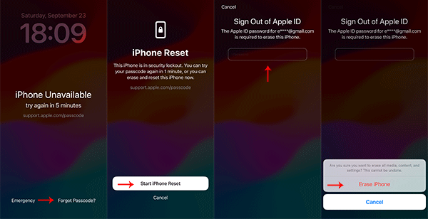 reset iphone with Start iPhone Reset option