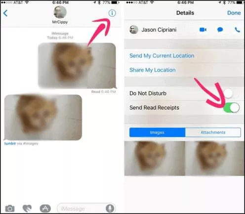 send read receipts in iMessage