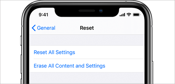 reset all settings