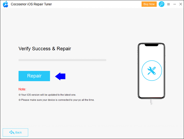 click on Repair button