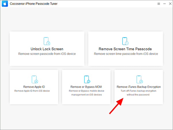 choose Remove iTunes Backup Encryption