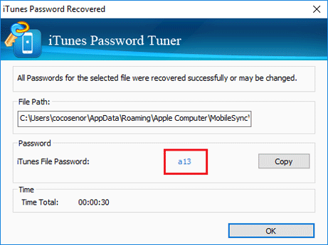 itunes backup password