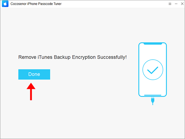 removed backup encryption successfully