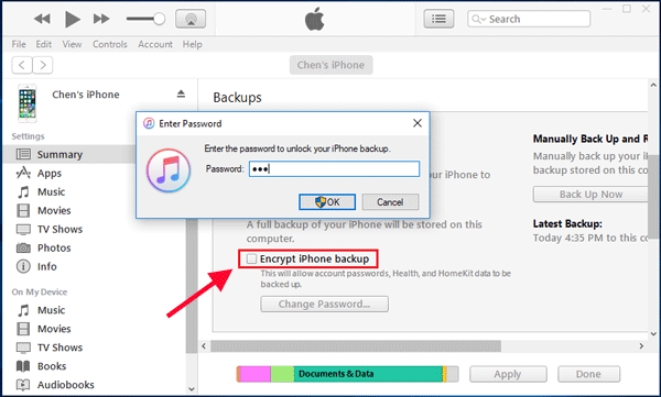 iphone reset encrypted data