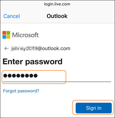 email account password