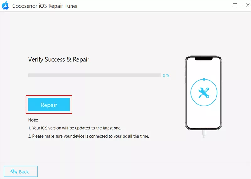 Click the Repair button