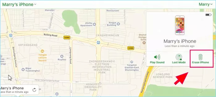 click Erase iPhone