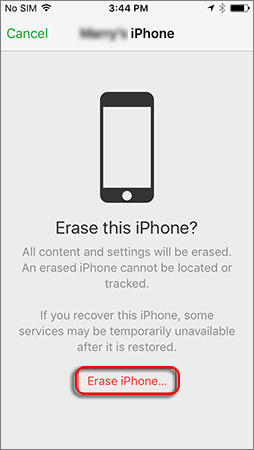 erase iPhone to unlock the screen
