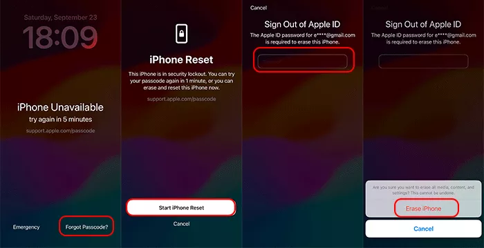 tap Start iPhone Reset
