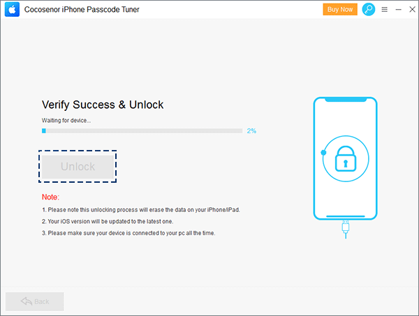 process of unlocking the disabled iPhone without restoring