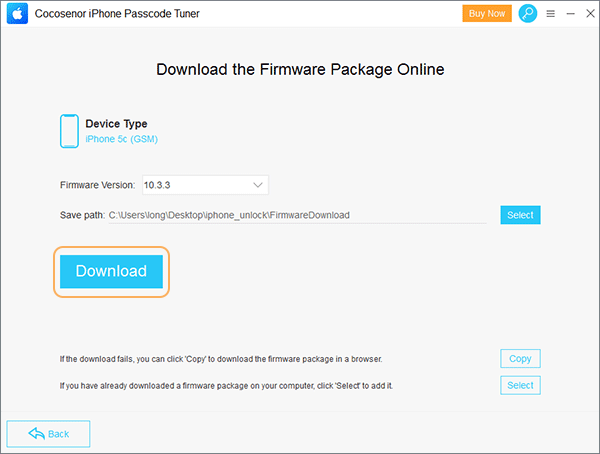 download firmware package for your iPhone