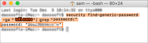 find out wifi password using terminal