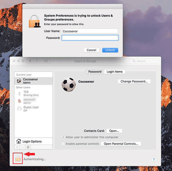 how to reset administrator name and password on mac