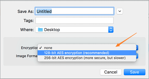 choose an encryption type