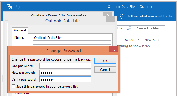 set password for backup file