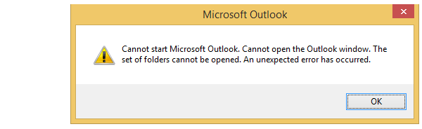outlook window cannot open