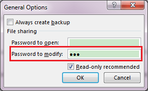 excel file read only password
