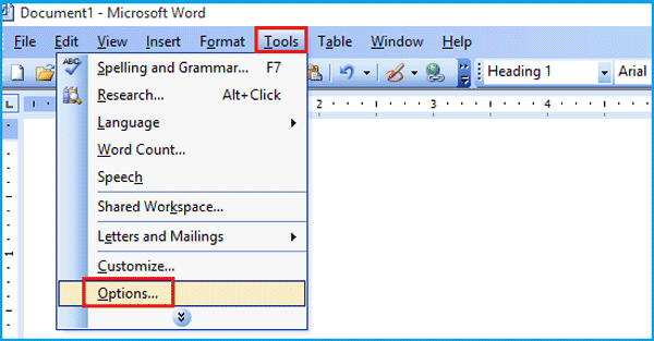 put password to word doc 2003