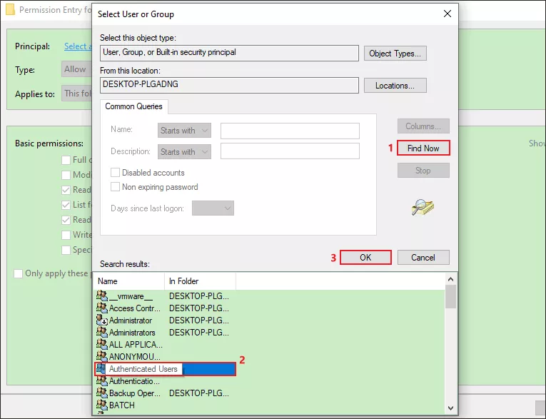 Select Authenticated Users