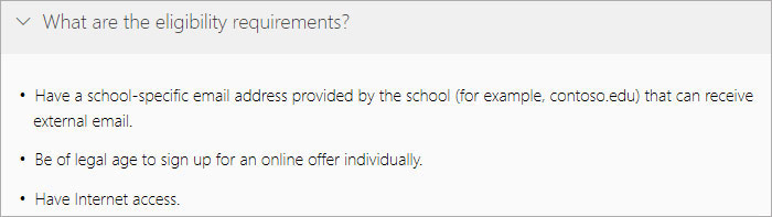 eligibility requirements