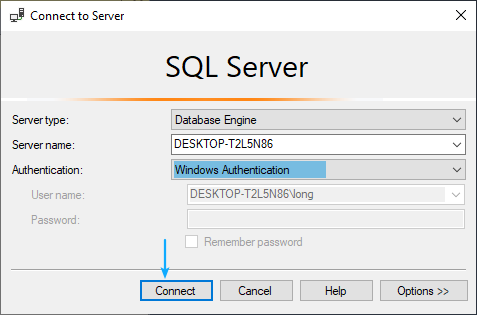 connect SQL server